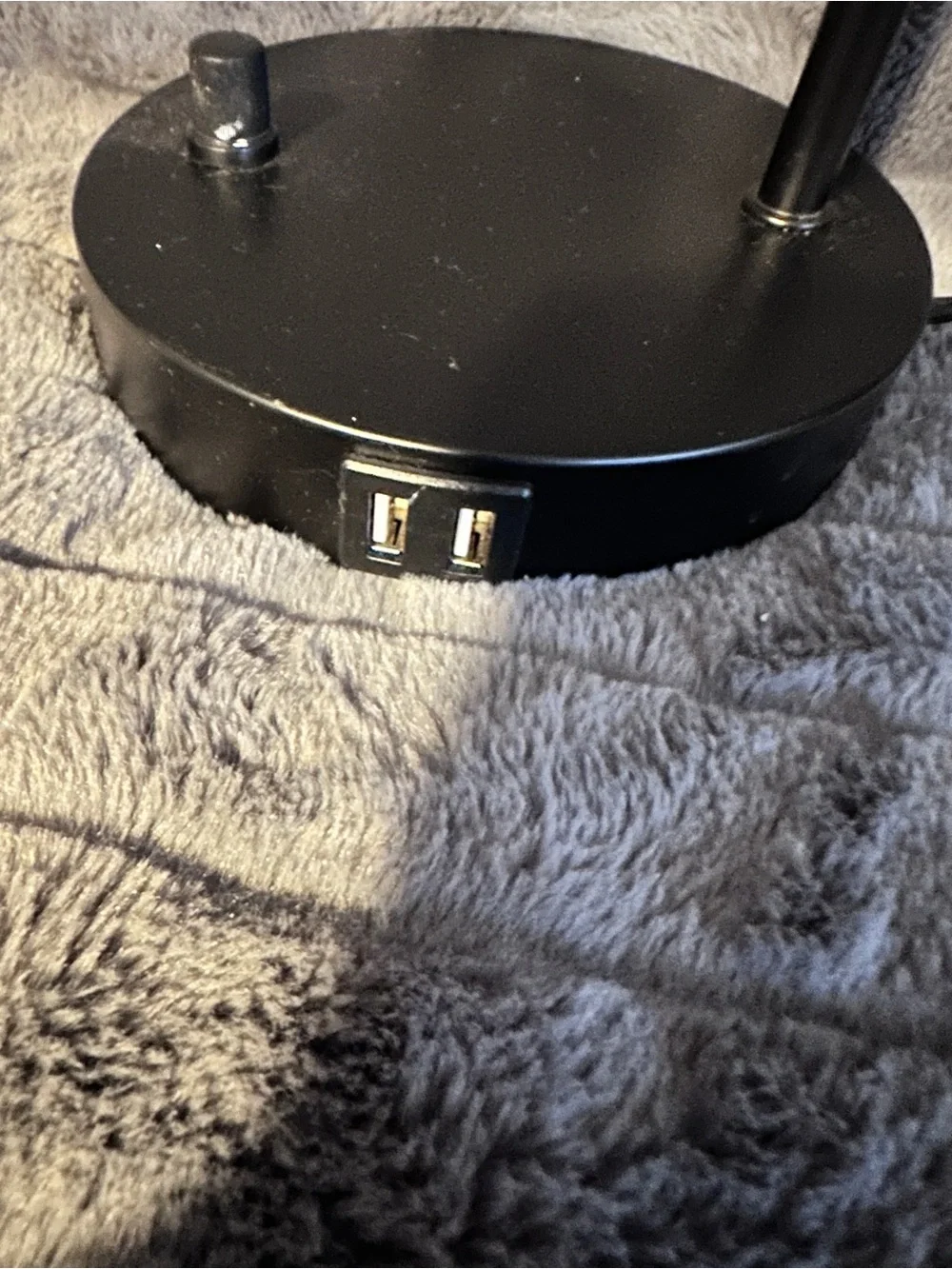 Home Accents Black Metal Desk Lamp with Clear Seeded Glass Shade